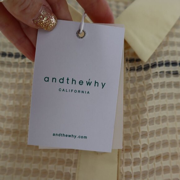 Andthewhy Sheer Mesh Top Womens  Yellow Boho Minimalist Layering Beach NWT - Picture 8 of 9